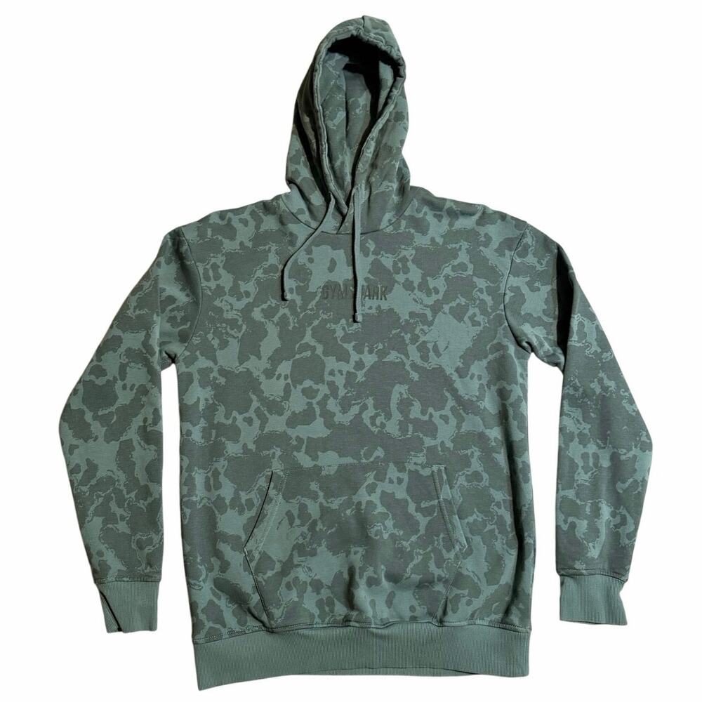 Gymshark Men's Crest Camo Pullover Hoodie Xs 21x26.5